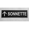 plaque adhésive "SONNETTE + FLECHE" haut noire