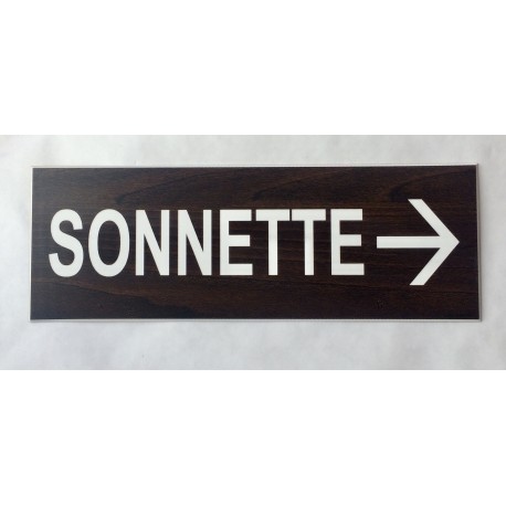 plaque adhésive "SONNETTE + FLECHE" droite NOYER