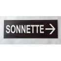 plaque adhésive "SONNETTE + FLECHE" droite NOYER