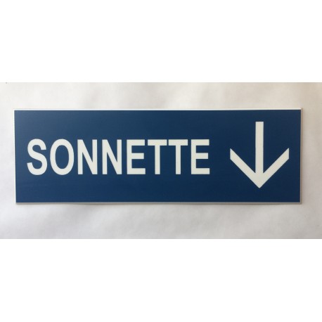 plaque adhésive "SONNETTE + FLECHE" bas bleu