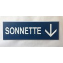 plaque adhésive "SONNETTE + FLECHE" bas bleu