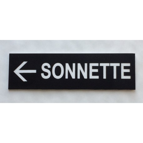 plaque adhésive "SONNETTE + FLECHE" gauche noire