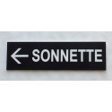 plaque adhésive "SONNETTE + FLECHE" gauche noire