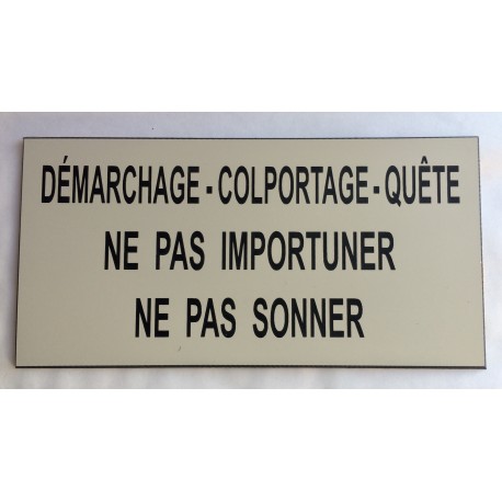 Plaque adhésive Démarchage Colportage quete ne pas importuné, ne pas sonner