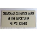 Plaque adhésive Démarchage Colportage quete ne pas importuné, ne pas sonner