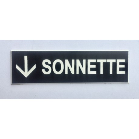 plaque adhésive "SONNETTE + FLECHE" bas noire