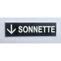 plaque adhésive "SONNETTE + FLECHE" bas noire