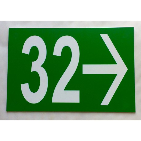 NUMERO DE RUE (3 chiffres) + FLECHE à droite vert