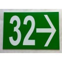 NUMERO DE RUE (3 chiffres) + FLECHE à droite vert