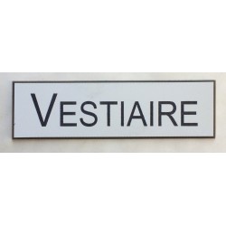 plaque adhésive "VESTIAIRE" blanche