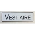 plaque adhésive "VESTIAIRE" blanche