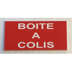 Plaque adhésive "BOITE A COLIS" rouge