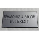 plaque adhésive "DEMARCHAGE & PUBLICITE INTERDIT" argentée