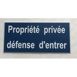 plaque adhésive "Propriété privée défense d'entrer" bleu