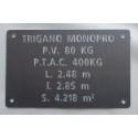 Plaque de Tare alu à riveter TRIGANO MONOPRO personnalisation en ligne