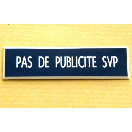 étiquette adhésive PAS DE PUBLICITE SVP bleu marine