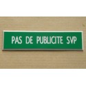 étiquette adhésive PAS DE PUBLICITE SVP verte