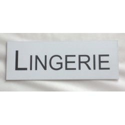 plaque adhésive "LINGERIE" blanche