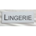 plaque adhésive "LINGERIE" blanche