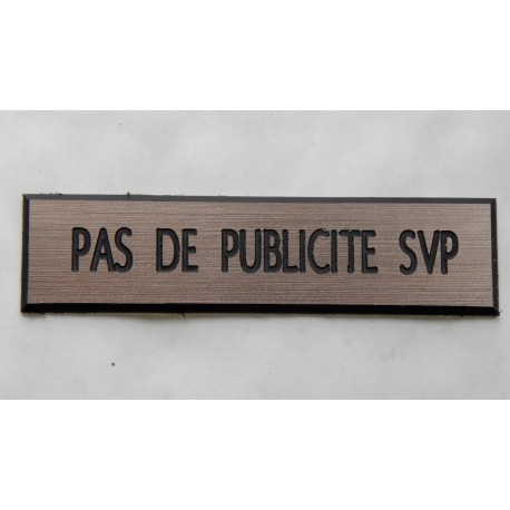 étiquette adhésive PAS DE PUBLICITE SVP cuivre