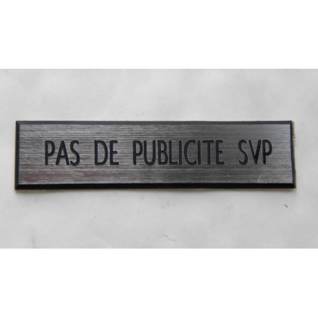 étiquette adhésive PAS DE PUBLICITE SVP argenté