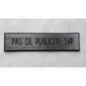 étiquette adhésive PAS DE PUBLICITE SVP argenté