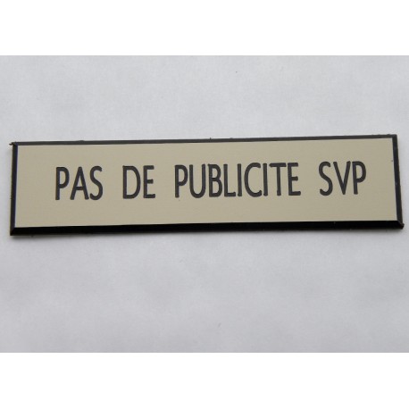 étiquette adhésive PAS DE PUBLICITE SVP ivoire