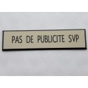 étiquette adhésive PAS DE PUBLICITE SVP ivoire