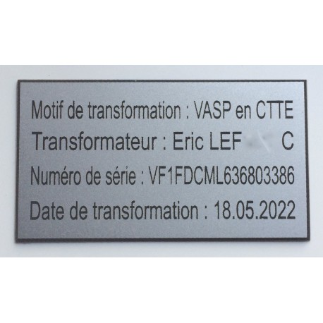 Plaque de transformation PVC adhésive format 48x100 mm