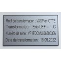 Plaque de transformation PVC adhésive format 48x100 mm
