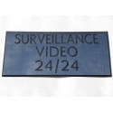 plaque adhésive "SURVEILLANCE VIDEO 24/24" argentée