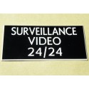 plaque adhésive "SURVEILLANCE VIDEO 24/24" noire