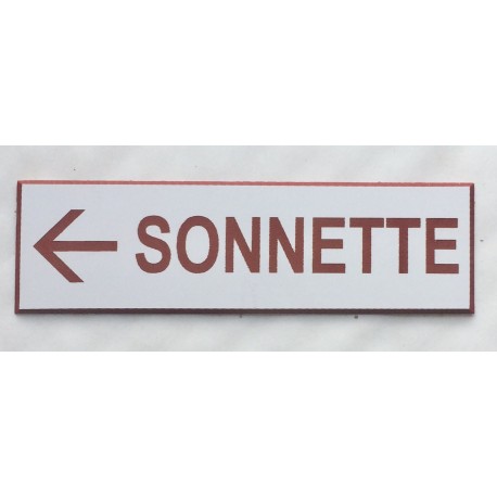 plaque adhésive blanche SONNETTE + FLECHE à partir de 5,5 euros
