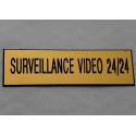 plaque adhésive "SURVEILLANCE VIDEO 24/24" dorée