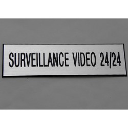 plaque adhésive "SURVEILLANCE VIDEO 24/24" argentée