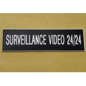 plaque adhésive "SURVEILLANCE VIDEO 24/24" noire