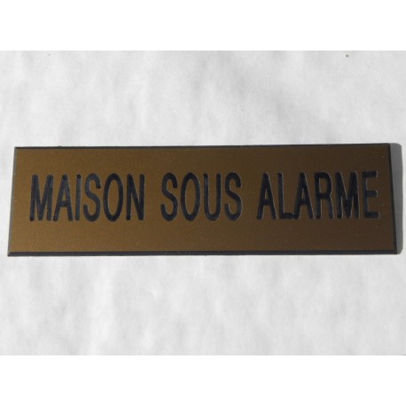 plaque adhésive "MAISON SOUS ALARME" dorée