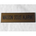 plaque adhésive "MAISON SOUS ALARME" dorée